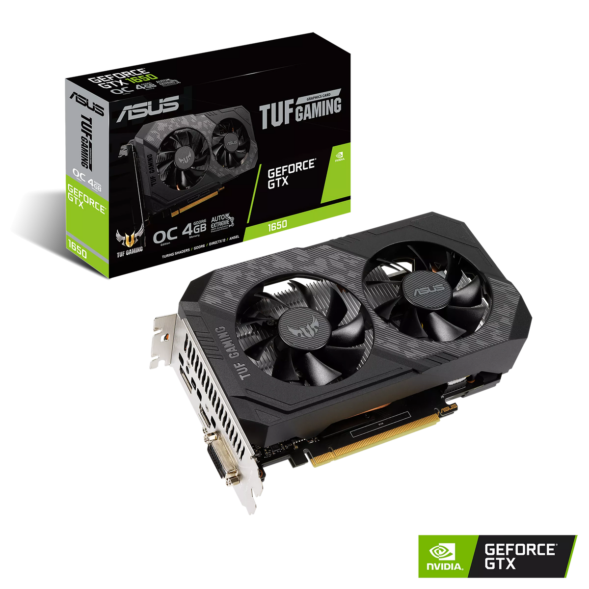 ASUS Dual GeForce GTX 1650 4GB EVO - Graphics card - GF GTX 1650 - 4 GB GDDR6 - PCIe 3.0 - DVI, HDMI, DisplayPort