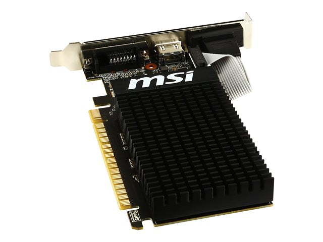 MSI GT 710 1GD3H LP - Graphics card - GF GT 710 - 1 GB DDR3 - PCIe 2.0 x16 low profile - DVI, D-Sub, HDMI - fanless