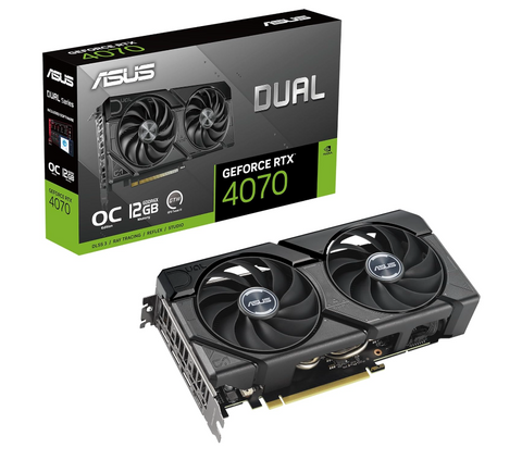 ASUS Dual GeForce RTX 4070 EVO 12GB - OC Edition - graphics card - GeForce RTX 4070 - 12 GB GDDR6X - PCIe 4.0 - HDMI, 3 x DisplayPort