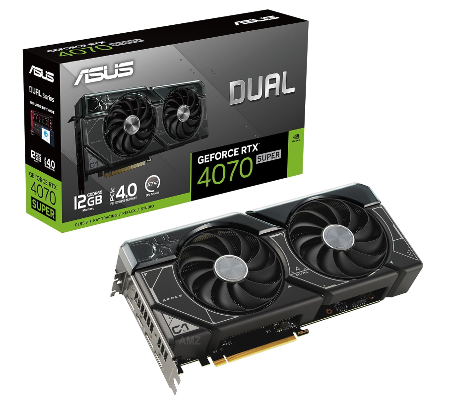 ASUS Dual GeForce RTX 4070 SUPER 12GB - Graphics card - GeForce RTX 4070 Super - 12 GB GDDR6X - PCIe 4.0 - HDMI, 3 x DisplayPort