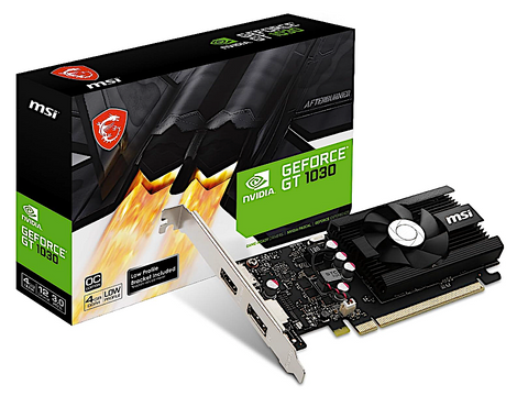 MSI GeForce GT 1030 4GD4 LP OC - Graphics card - GF GT 1030 - 4 GB DDR4 - PCI Express 3.0 x16 (x4 mode) low profile - HDMI, DisplayPort