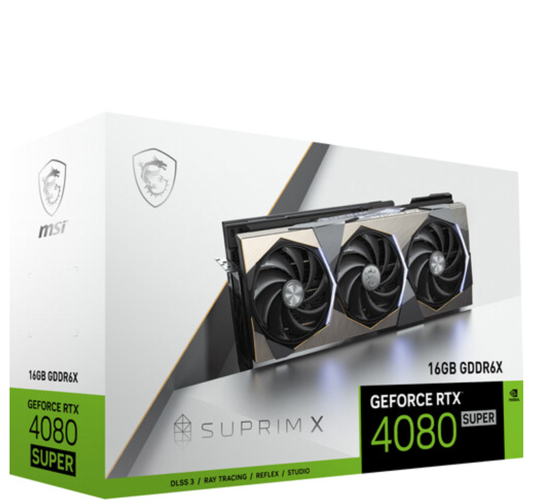 MSI GeForce RTX 4080 SUPER 16G SUPRIM X - Graphics card - NVIDIA GeForce RTX 4080 SUPER - 16 GB GDDR6X - PCIe 4.0 - HDMI, 3 x DisplayPort