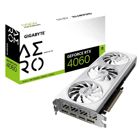 Gigabyte NVIDIA GeForce RTX 4060 AERO OC 8G 8 GB GDDR6 SDRAM 128-bit PCI Express 4.0 Graphics Card