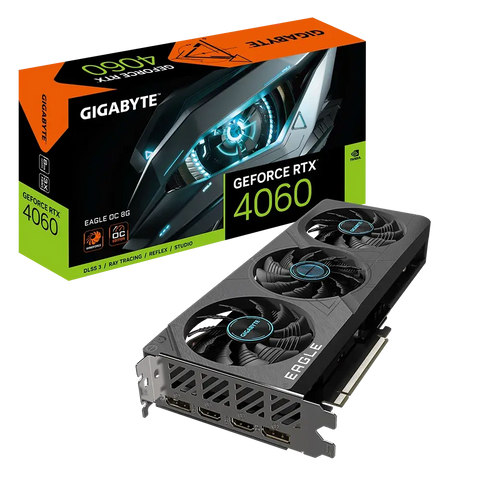 Gigabyte NVIDIA GeForce RTX 4060 EAGLE OC 8G 8 GB GDDR6 SDRAM 128-bit PCI Express 4.0 Graphics Card