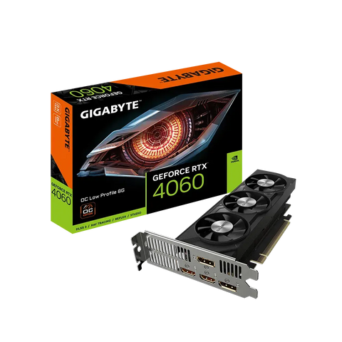 Gigabyte NVIDIA GeForce RTX 4060 OC Low Profile 8G 8 GB GDDR6 SDRAM 128-bit PCI Express 4.0 Graphics Card