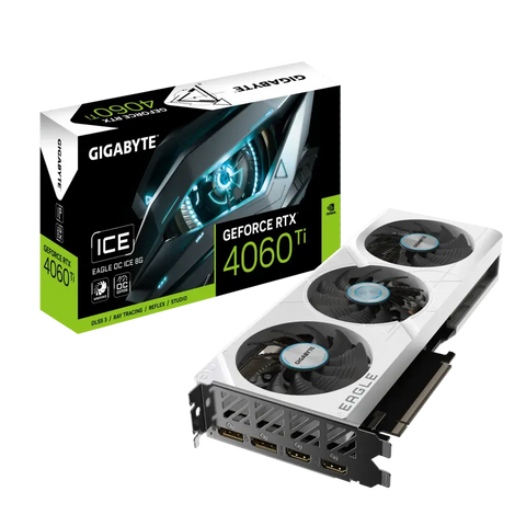 Gigabyte NVIDIA GeForce RTX 4060 Ti EAGLE OC ICE 8G 8 GB GDDR6 SDRAM 128-bit PCI Express 4.0 Graphics Card