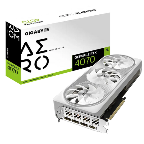 Gigabyte NVIDIA GeForce RTX 4070 AERO OC V2 12G 12 GB GDDR6X SDRAM 192-bit PCI Express 4.0 Graphics Card