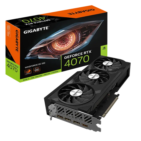 Gigabyte NVIDIA GeForce RTX 4070 WINDFORCE OC 12G 12 GB GDDR6X SDRAM 192-bit PCI Express 4.0 Graphics Card