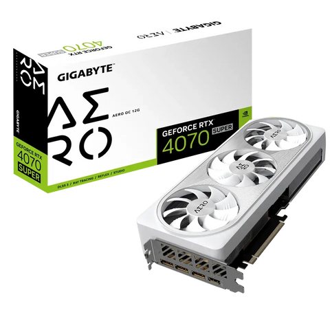 Gigabyte NVIDIA GeForce RTX 4070 SUPER AERO OC 12G 12 GB GDDR6X SDRAM 192-bit PCI Express 4.0 Graphics Card