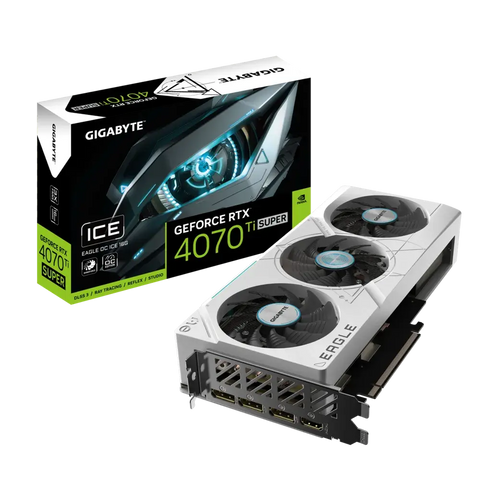 Gigabyte NVIDIA GeForce RTX 4070 Ti SUPER EAGLE OC ICE 16G 16 GB GDDR6X SDRAM 256-bit PCI Express 4.0 Graphics Card