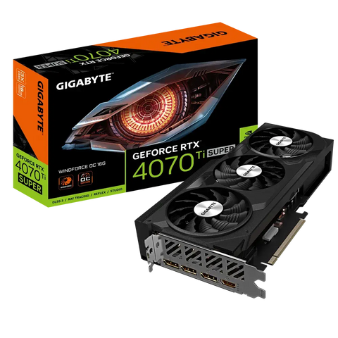 Gigabyte NVIDIA GeForce RTX 4070 Ti SUPER WINDFORCE OC 16G 16 GB GDDR6X SDRAM 256-bit PCI Express 4.0 Graphics Card