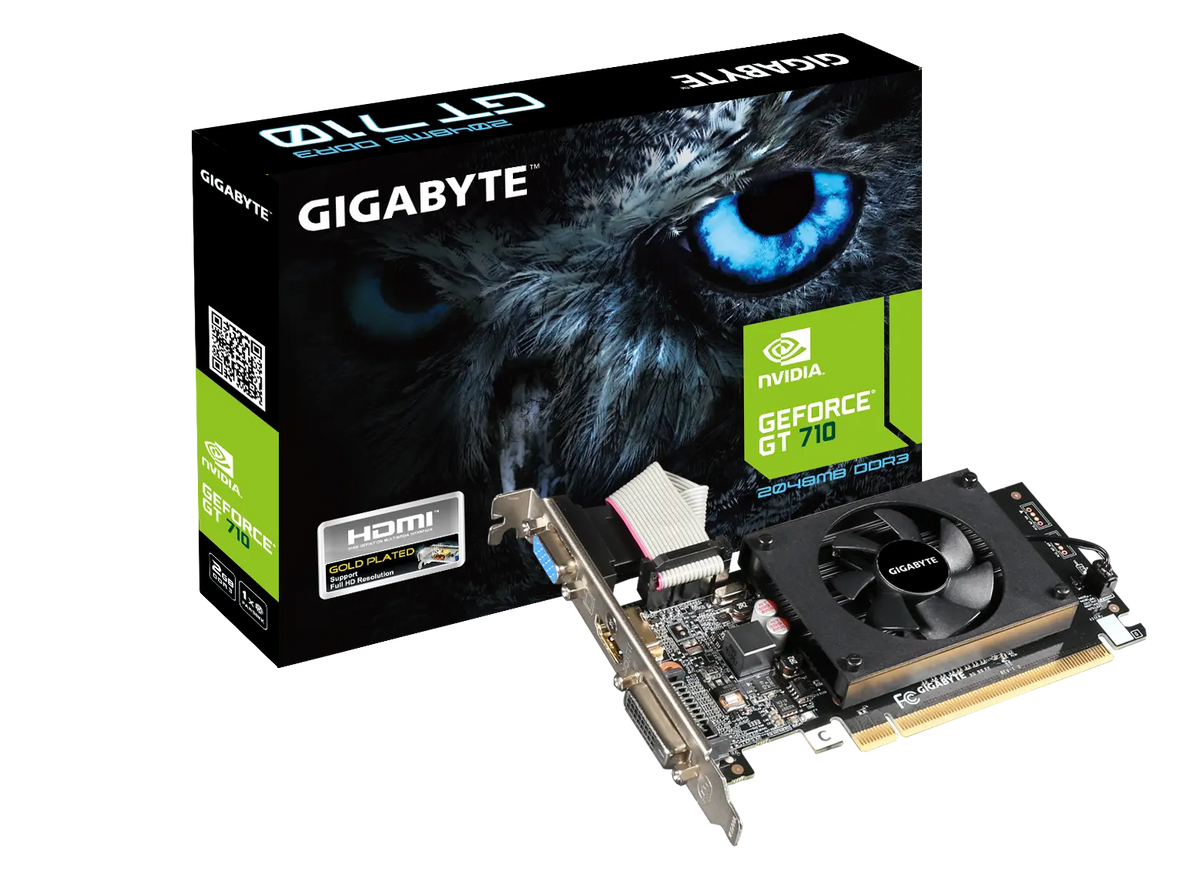 Gigabyte NVIDIA GeForce GT 710 2 GB DDR3 SDRAM 64-bit PCI Express 2.0 x8 Graphics Card