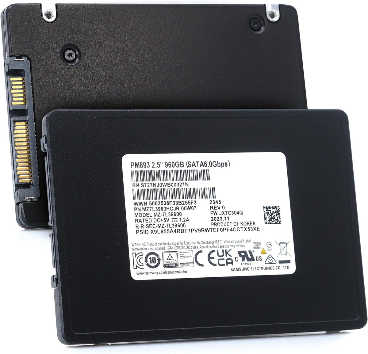 SAMSUNG MZ7L3960HCJR-00A07 PM893 960GB 2.5" SATA SSD