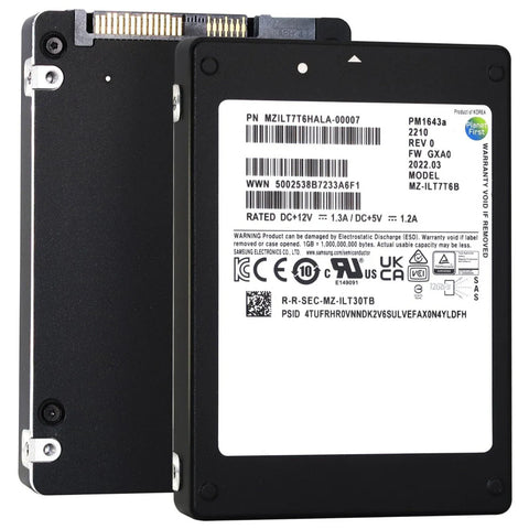 SAMSUNG MZILT7T6HALA-00007 PM1643a 7.68TB 2.5" SAS SSD