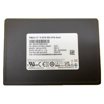 SAMSUNG MZQL215THBLA-00A07 PM9A3 15.36TB 2.5" U.2 PCIe 4x4 (NVMe) SSD