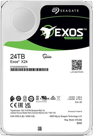 Seagate Exos X24 ST24000NM007H 24TB 3.5" 7200RPM 512MB Cache SAS HDD