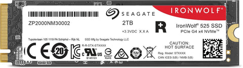 Seagate IronWolf ZP2000NM3A002 IronWolf 525 2TB M.2 PCIe Gen4 ×4, NVMe 1.3 SSD