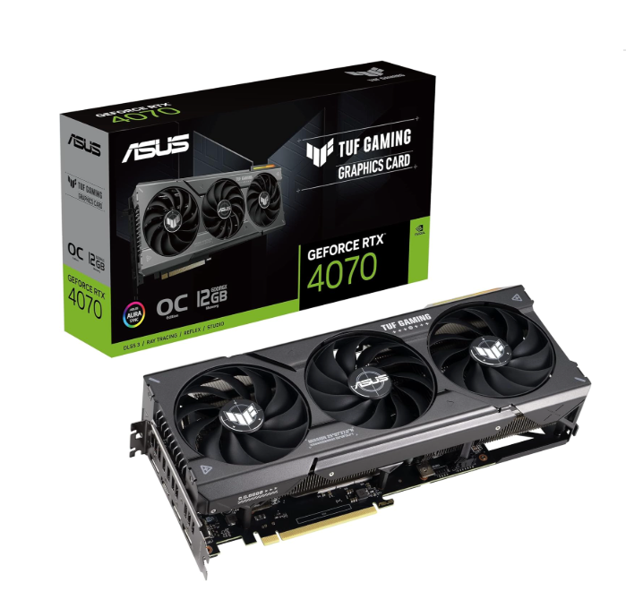 ASUS TUF Gaming GeForce RTX 4070 - OC Edition - graphics card - GeForce RTX 4070 - 12 GB GDDR6X - PCIe 4.0 - HDMI, 3 x DisplayPort