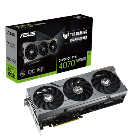 ASUS TUF Gaming GeForce RTX 4070 Ti SUPER 16GB - OC Edition - graphics card - GeForce RTX 4070 Ti Super - 16 GB GDDR6X - PCIe 4.0 - 2 x HDMI, 3 x DisplayPort