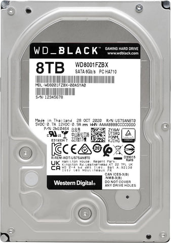 WD BLACK GAMING WD8002FZWX 8TB 3.5" 7200RPM 128MB Cache SATA HDD