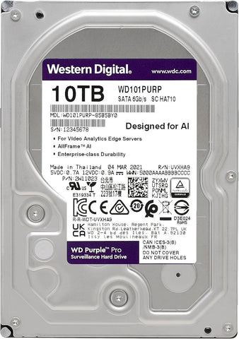 WD PURPLE PRO SURVEILLANCE WD101PURP 10TB 3.5" 7200RPM 256MB Cache SATA HDD