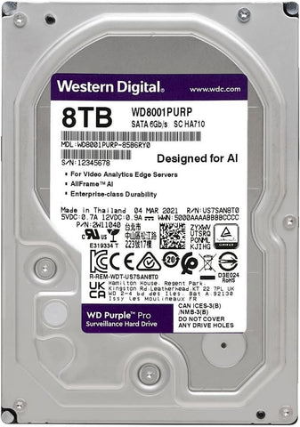 WD PURPLE PRO SURVEILLANCE WD8001PURP 8TB 3.5" 7200RPM 256MB Cache SATA HDD