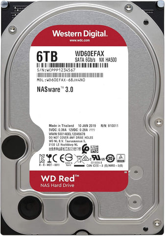 WD RED NAS WD60EFAX 6TB 3.5" 5400RPM 256MB Cache SATA HDD