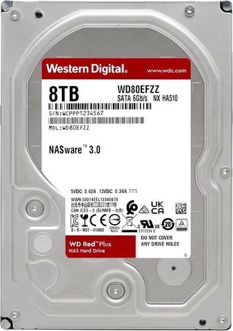 WD RED PLUS SURVEILLANCE WD80EFZZ 8TB 3.5" 5640RPM 128MB Cache SATA HDD
