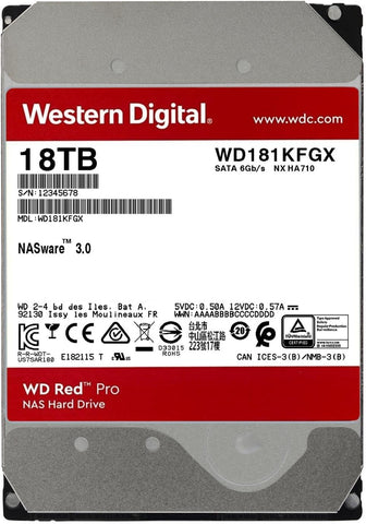 WD RED PRO NAS WD181KFGX 18TB 3.5" 7200RPM 512MB Cache SATA HDD