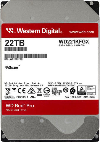 WD RED PRO NAS WD221KFGX 22TB 3.5" 7200RPM 512MB Cache SATA HDD